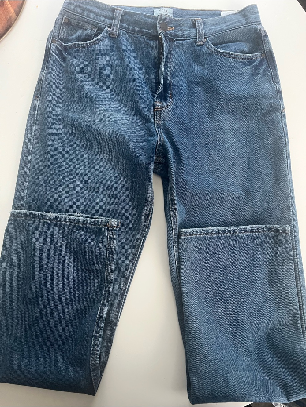 Kensie Women’s “the willa” Straight Jeans in Medium Blue Denim